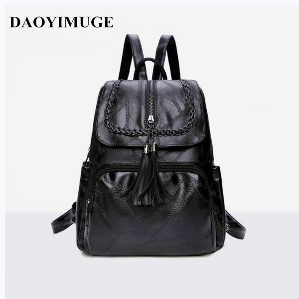 

stylish backpack women's tassel backpack soft skin student lapbag 2020 new women's