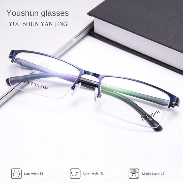 

new metal half- frame steel plate small men's danyang 16023 myopia glasses myopia glasses frame eyebrows, Silver