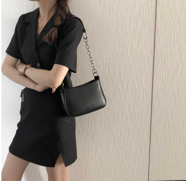 

women bag pu leather small bag chain black baguette women fashion casual shoulder messenger tamn889