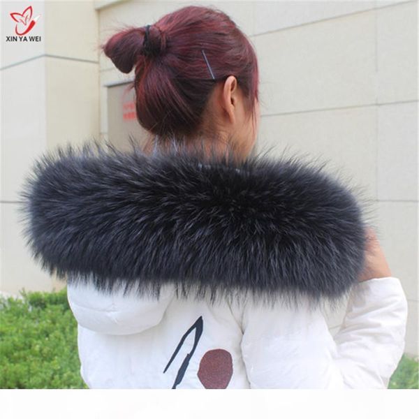 

g winter 100 %real natural fur collar &womens scarfs coat sweater scarves collar luxury raccoon fur neck d19011004, Blue;gray