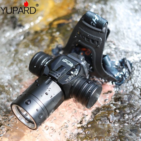 

t6 led diving charging headlight bulb strong light underwater waterproof long-range lightyellow l2 bulb 18650 headlight