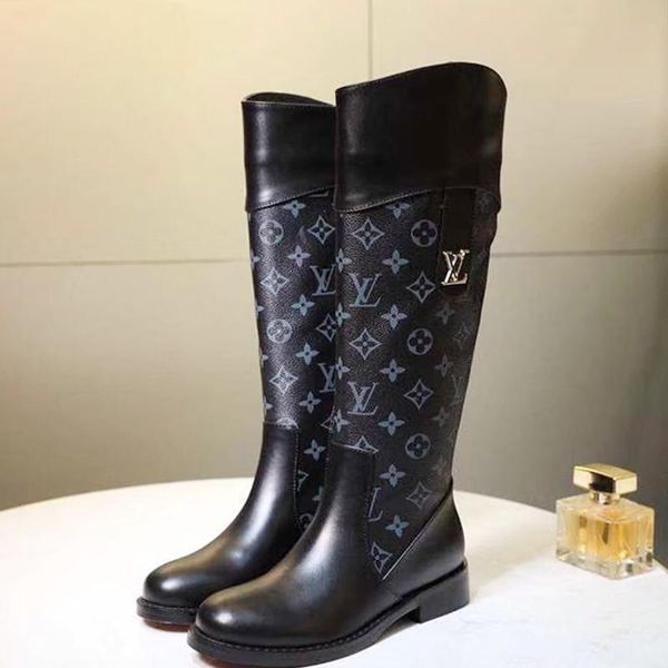 

fashion shoes boots for women zipper autumn winter woman shoes plus size 43 bottes femmes luxury with origin box lady shoes casual hot, Black