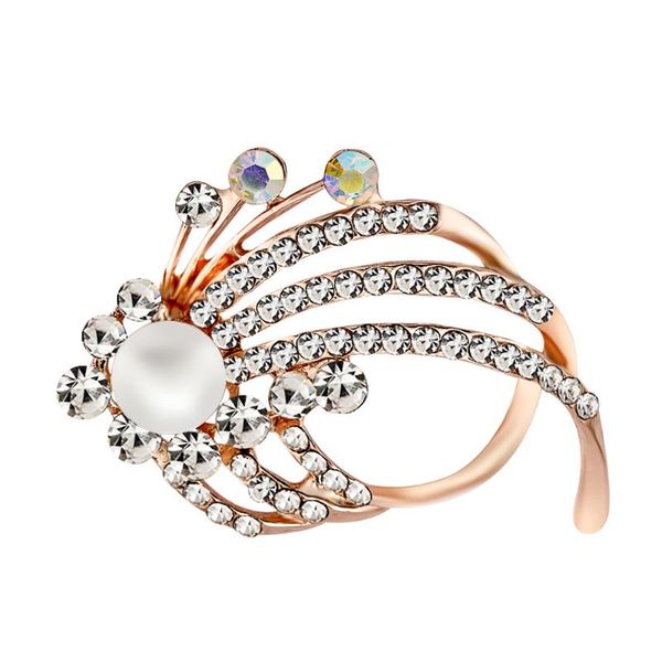 

simulated-pearl brooch pins metal pins for clothes vintage women's brooch for clothes crystal brooches women jewelry luxury, Gray
