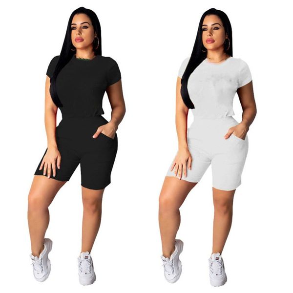 Mulheres Designer Tracksuit Sportswear Shorts Outfits 2 Piece Set T-shirt Terno Mulheres Sportsuit New Hot Summer Womens Roupas KLW4411