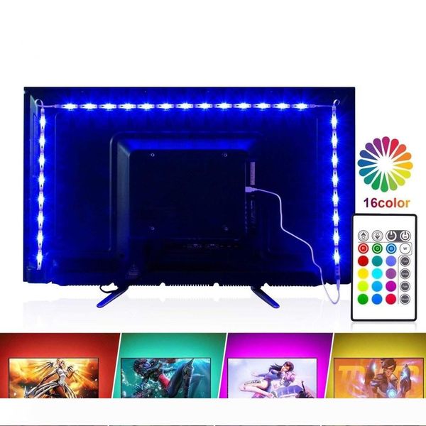 

led tv backlight 2m 6.56ft rgb neon accent led lights strips for 40-60in hdtv neon light bias lighting with remote usb led strip lights