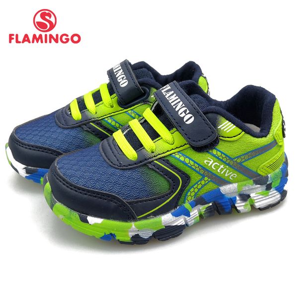 

flamingo spring sport running children shoes hook&loop outdoor navy sneaker for kids size 23-29 91k-jsz-1301, Black