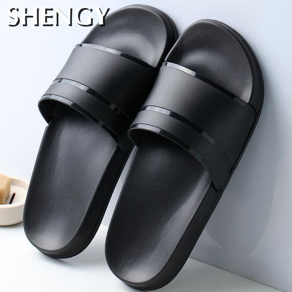 

2020 new summer men slippers casual black white shoes women non-slip slides bathroom sandals soft sole slides plus size 47