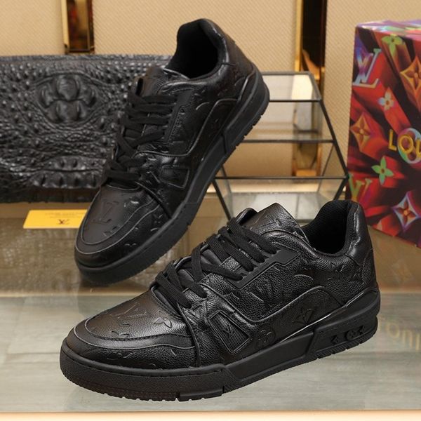 

2020 a4 fashion trend mens designer shoes leather mesh breathable comfortable outdoor shoes lace-up casual hiker shoes mens sneakers, Black