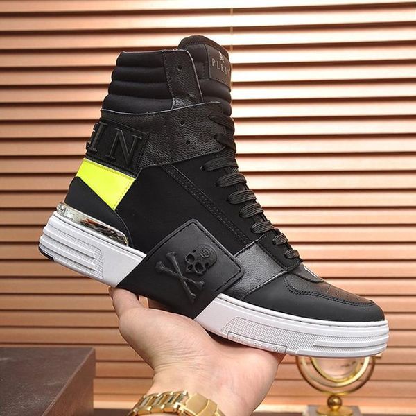 

new arrival phantom kick $hi -mixed materials sneakers mens shoes fashion classic shoes casual lace -up luxury high zapatos de hombr, Black