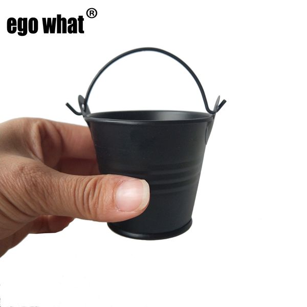 

d6*h5cm black metal mini pail tin bucket rustic succlents pots decorative galvanized meat plant pot iron pots party favor