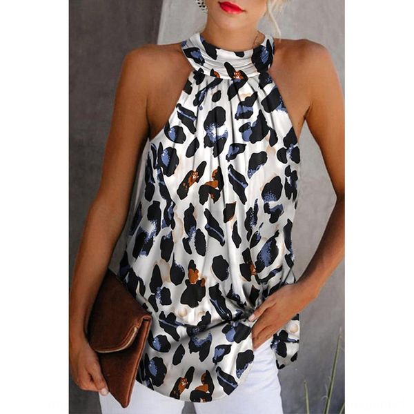

leopard print hanging neck round collar all-match outer women's new vest vest sleeveless women's 253545, Camo