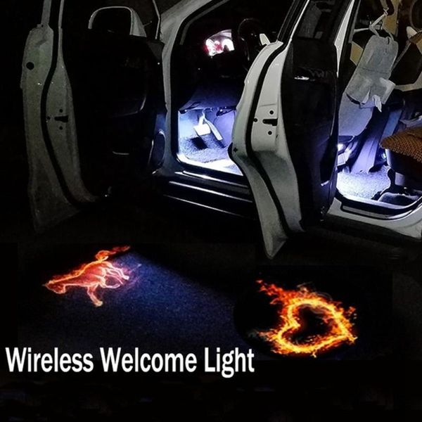 

universal wireless led shadow projector courtesy step lights welcome lights cars door shadow light laser emblem lamps kit