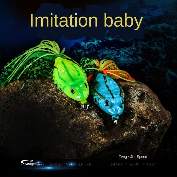 

qtoa5 new bionic lei simulation luya fake simulation false false bait bionic fake bait with blood slot black fish special killing lei frog e