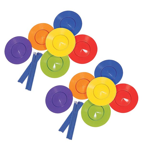 

12 set spinning plates sticks clown juggling kids balance toy magic trick