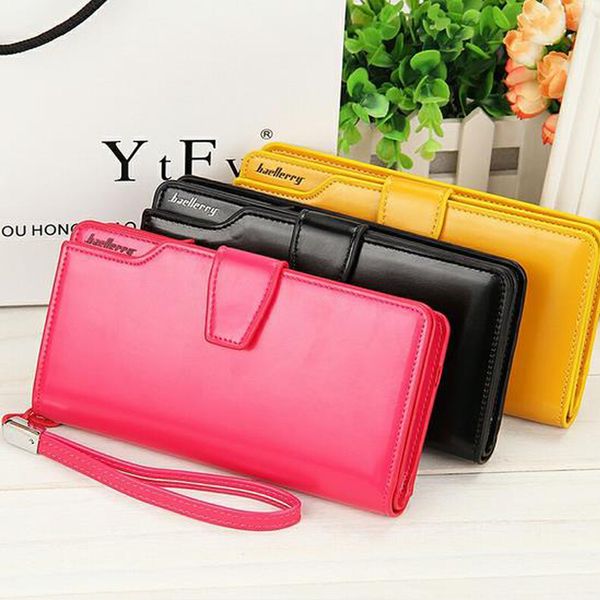 

women agraffe wallet multifunctional zipper purse long style closure huge capacity fashion hand money bag more card slots for ph, Red;black