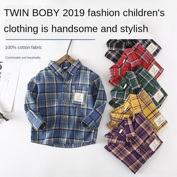 

k0yx9 new cotton boy plaid cotton long sleeve four seasons casual tong chen shan tong chen shan children's shirt fashion thin plaid chi, White;black