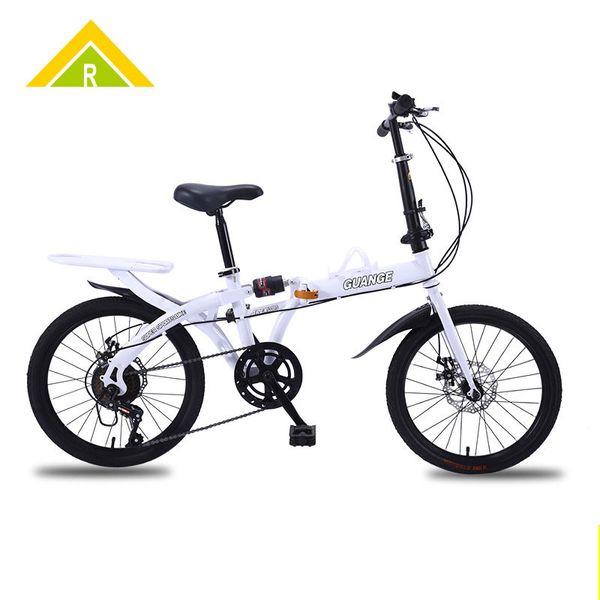 

16/20-inch double folding bicycle installation-variable speed shock absorption students men and women light export bicycle