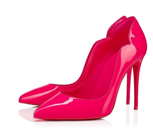

dresses upper pump patent leather sumptuous red bottom high heels luxury designer women shoes pointed toes pumps dress shoes, Black
