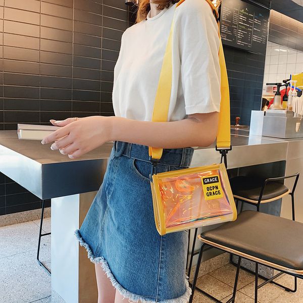 

2019 fashion messenger bags fashion women colorful transparent crossbody bag cute candy waterproof messenger bag mujer may7