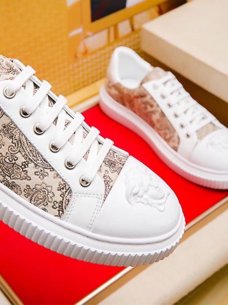 

2019f leather men's tide shoes, comfortable sports and leisure, versatile low-cut white shoes, original packaging shoe box delivery 38, Black