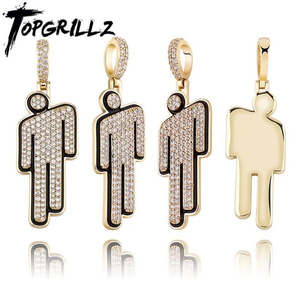 

rillz new villain pendant with tennis chain gold silver color iced out cubic zirconia hip hop necklace jewelry gifts for men