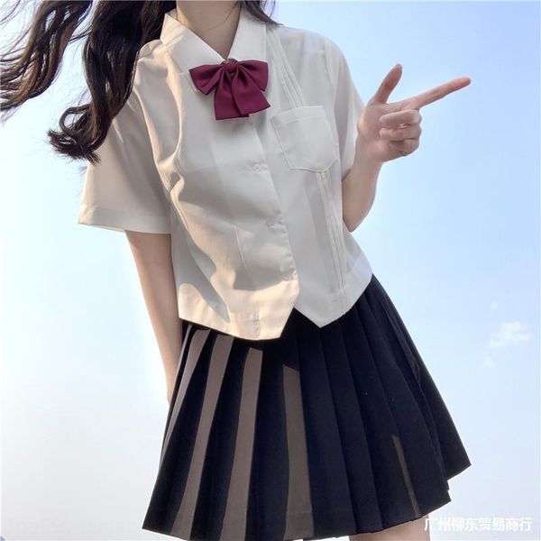 

summer hipster sweet loose short sleeve shirtbutterfly white shirtwhite shirt women'sstyle jk shirt student korean style bow