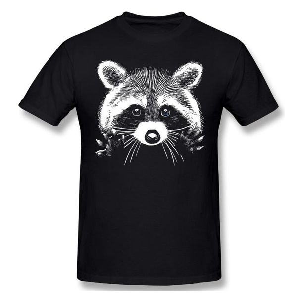 

the americans t-shirts for men little raccoon buddy funny crewneck cotton t shirt, White;black