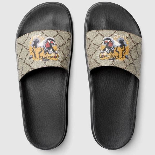 

fashion man women sandals summer flats luxury real leather platform designer sandals flats shoes ladies beach shoes 008 08, Black