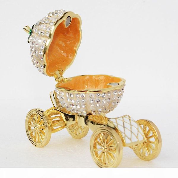 

кристалл bejeweled pumpkin carriage аксессуар коробка ювелирных изделий faberge россии обручальное кольцо подарков фавор украшения металличе, Black;white