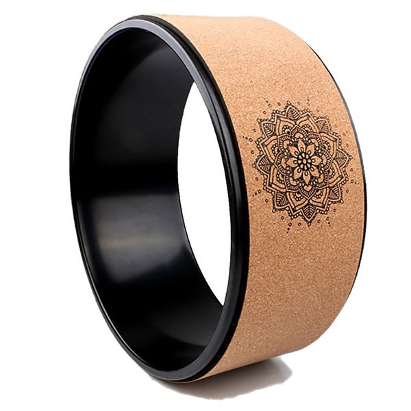 

wood yoga wheel pilates with buddha lotus professional tpe yoga circles gym workout back training tool for bodybuilding fitness