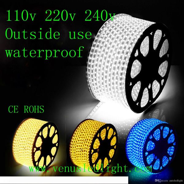 

100m led strip light 60led flexible 110v 220v waterproof smd 3528 5050 chiristmas led rope light outdoor led light xmas decorating