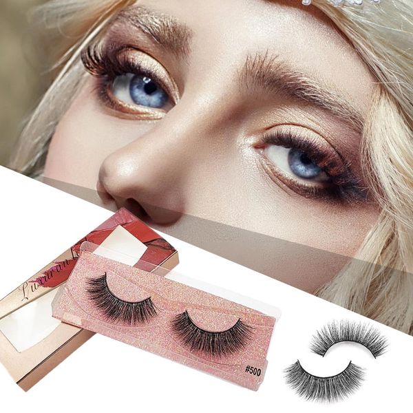

false eyelashes cosmetics makeup dense faux mink 3d stereo nude look 10pcs/set