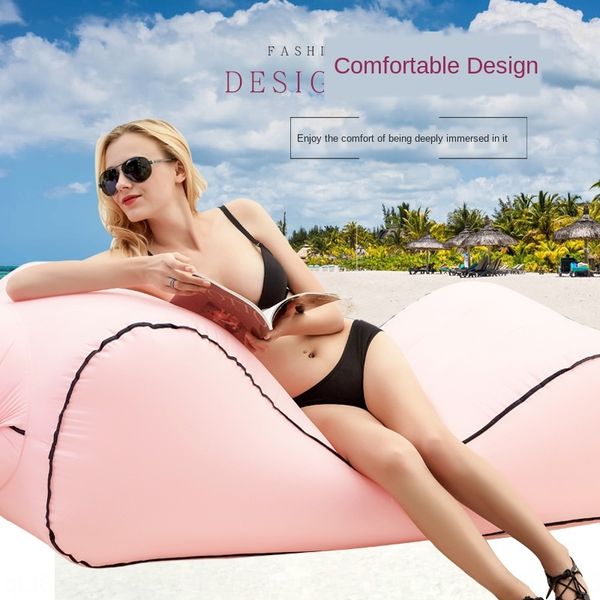 

tiktok lazy air sofa outdoor portable single inflatable bed moisture-proof floor mat water inflatable lazy sofa bed
