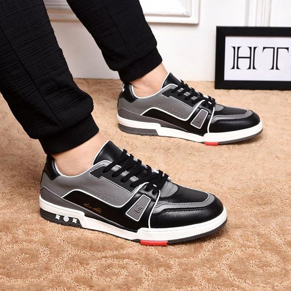 

men casual shoes low -sneakers mens sneakers breathable zapatos de hombre with origin box luxury mens shoes trainer sneaker, Black