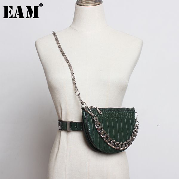 

eam] pu leather black chain split long mini-bag belt personality women new fashion tide all-match spring autumn 2020 1m524, Black;brown
