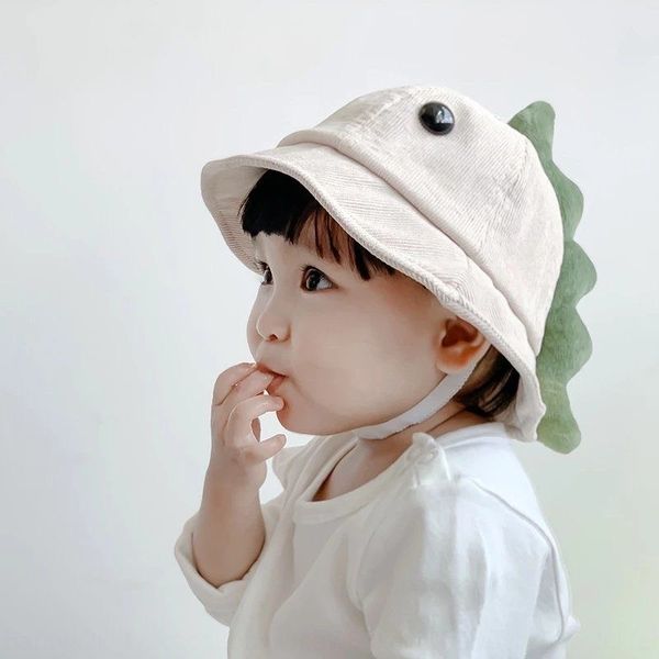 

autumn baby fisherman korean cute dinosaur boy basin fashion girl sun children's bucket bucket hat hat fashion, Blue;gray