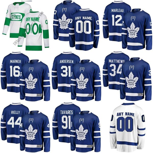 

men women kids youth custom st. pats toronto maple leafs 34 matthews 91 tavares 29 william nylander 43 nazem kadri hockey jerseys blue white, Black;red