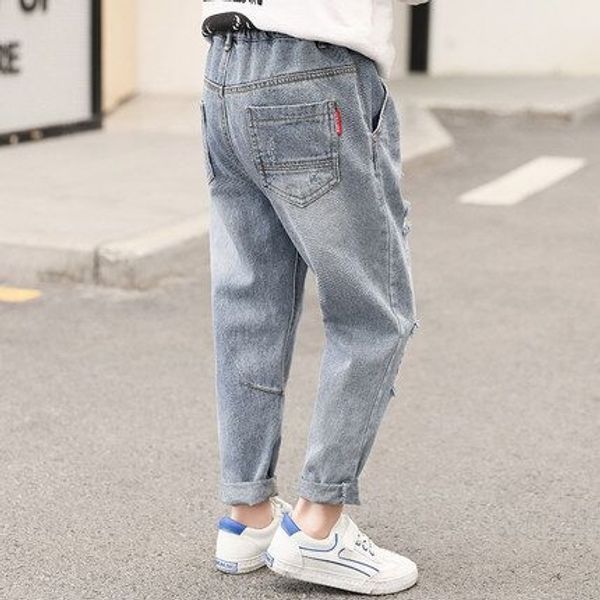 

0ybdb new wear 2020 autumn men's pants korean jeans big and jeans and trousers children's clothing trousers medium children's, Blue