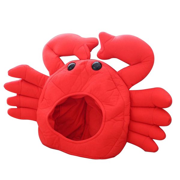 

red crab hat cosplay costumes props accessories plush head fancy cap take ps keep warm