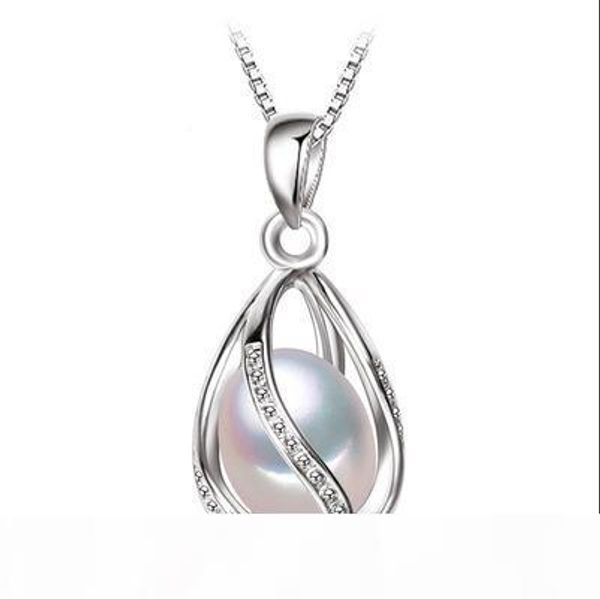 

cage pendants for women elegant 5a natural pearl necklace diy solid silver jewelry lindoy1882701