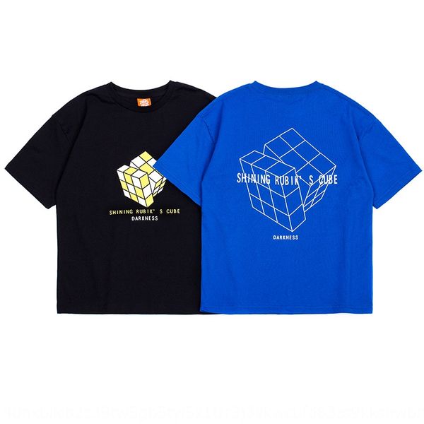 

zfymv dk tide brand luminous boy's half-sleeve t-shirt children's clothing middle and older children's hip hop short-sleeved, Blue