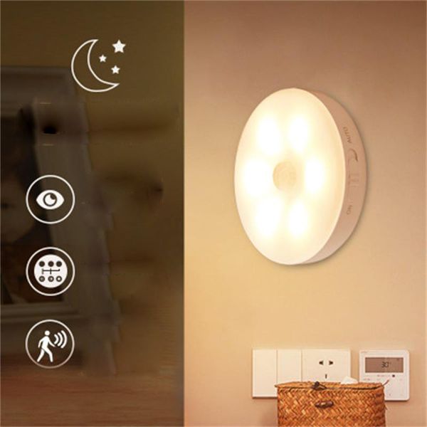 

new rechargeable night light intelligent sensor light wireless usb night lights human body induction cabinet light sensor night lamps
