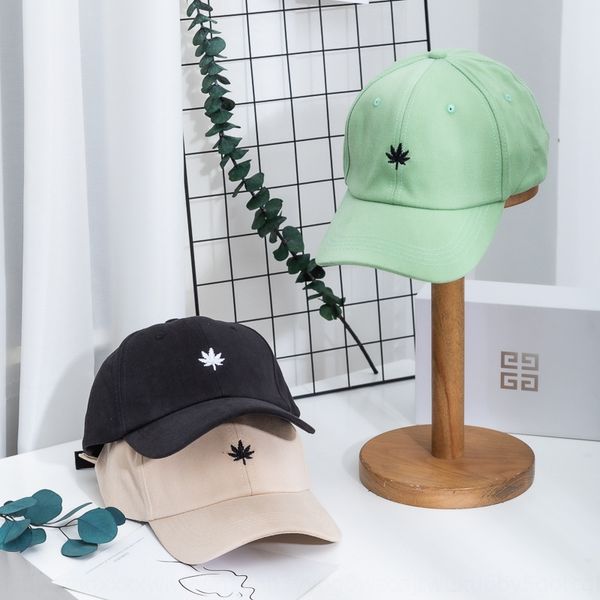 

baseball baseball cap cap female korean embroidery maple leaf cotton sunshade duck tongue hat outdoor uv-proof sun hat male, Blue;gray