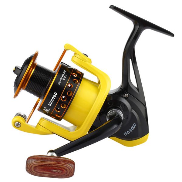 

2020 new fishing reel 12bb enhance all metal spool yellow spinning reels 8kg/17.6lb max drag can fold rocker bait fishing