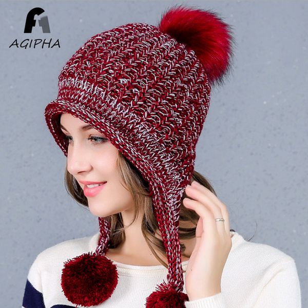 

pompom ball women knitted beanie hats patchwork color winter warm soft ladies caps lovely style type jn03, Blue;gray