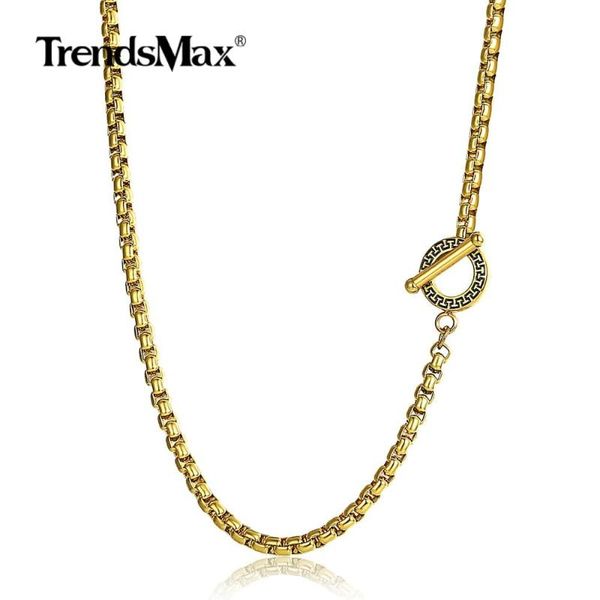 

men's 4mm stainless steel necklace for women box link neck long chain unique patterns toggle clasp 18-36 inch tns00203, Silver