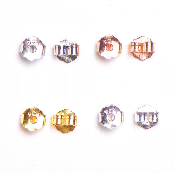 

korean style simple s925 diy rings accessory ring nail female diy silver accessories plug ear buckle silver ear cap earplug material