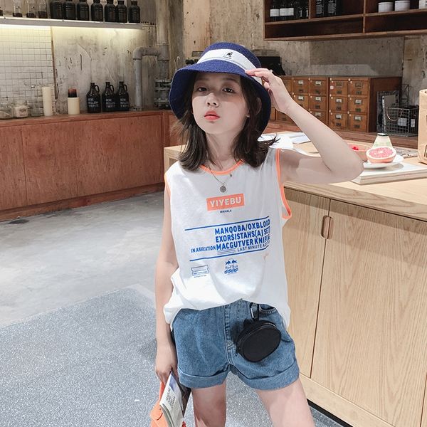 

girlsdenim shorts 2020 new shorts children's clothingbaby children's outer wear thin all-match western style pants summer wear, Blue