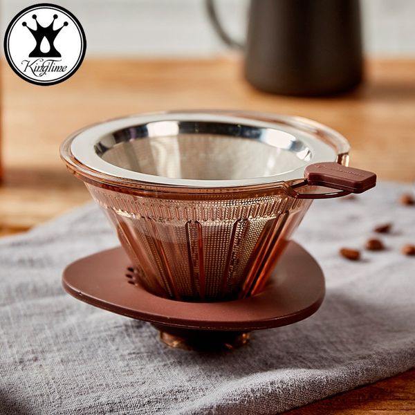

kingtime smart cup stainless steel filter screen non-filter paper drip type tea maker hand cup coffee coffee