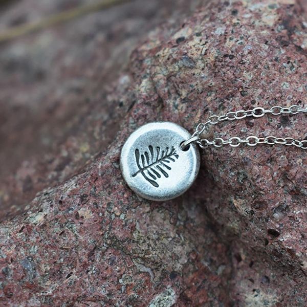 

1pcs pine tree necklace forest nature jewelry wilderness nature lover gift sanlan, Silver